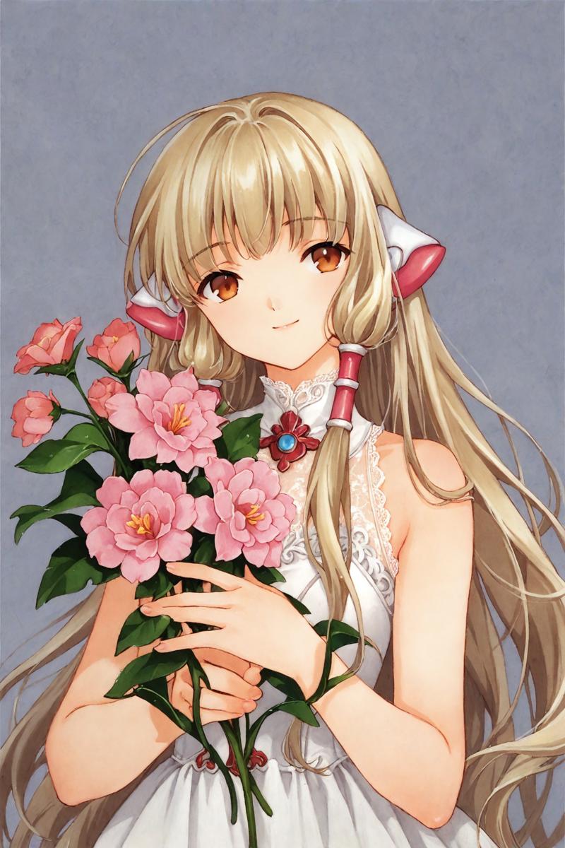 33917-2454543126-score_9,score_8_up,score_7_up,masterpiece,best quality,_Chobits,_CHII,1girl,solo,flower,long hair,robot ears,holding,blonde hair.png